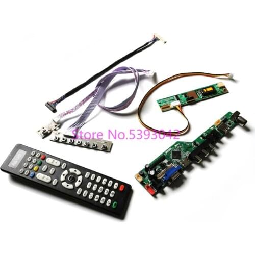 For LTN156AT01-A01/B01/B02/B03/B04/D01/D02/D03 1CCFL PC LVDS 30-Pin 1366*768 USB+VGA+AV analog TV Remote LCD controller kit