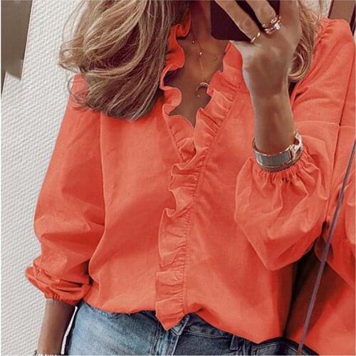 Elegant Boho Floral Print Slim Shirt Office Lady Retro Tops Women Casual Short Sleeve Sexy V-neck Ruffles Blouse 2021 Summer