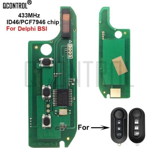 QCONTROL Car Remote Key Electronic Circuit Board for FIAT 500 Doblo Fiorino Grande Punto Evo Qubo PCF7946 Chip 433 MHz