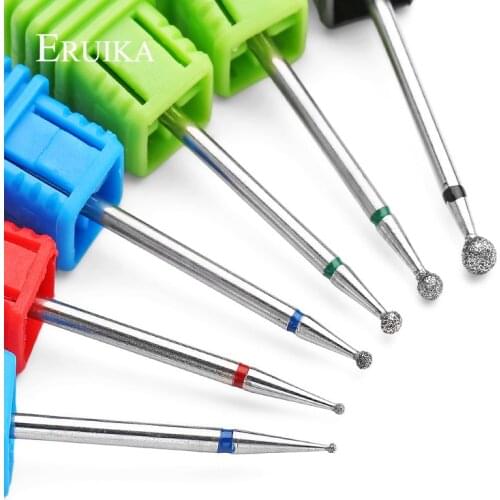 ERUIKA 6 Type Round Diamond Nail Drill Bit Rotary Drill For Manicure Electric Machine Accessories Nail Files Cutter Tools