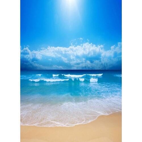 Photo Background Sea Wave Sand Sunny Vinyl Cloth Fond Backdrop for Baby Children Portrait Scenery Photobooth Photography Props