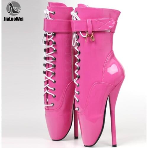 JIALUOWEI Extreme 7" Fetish Ballet-Heels Gothik Sexy Ankle Boots Size36-46