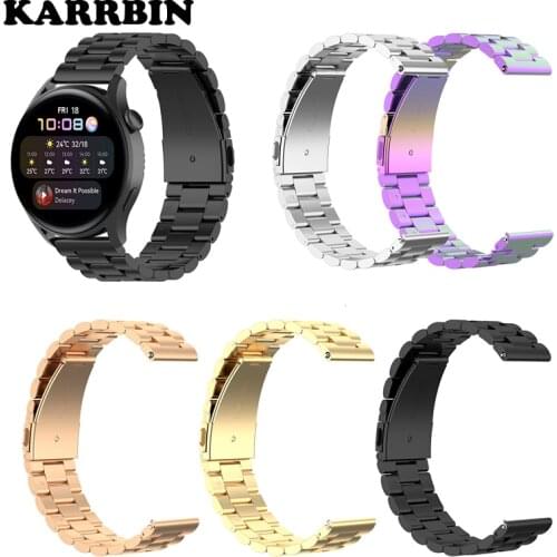 KARRBIN Metal Wristband Strap Watch Band for Huawei Watch 3 GT2e GT2 PRO Stainless Steel Watch Strap for Honor Watch GS PRO