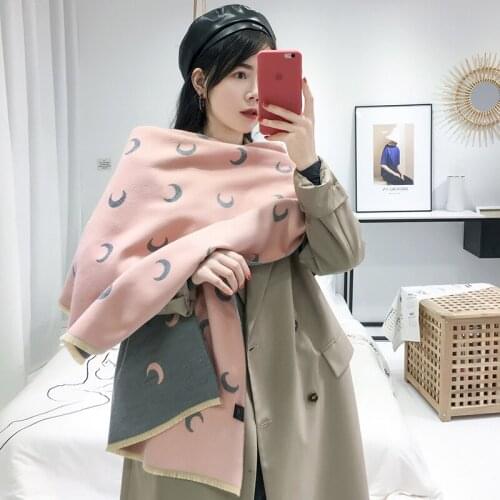 Cashmere-like Scarf Winter Women Pashmina Shawls Warm Blanket Wraps Female Foulard Bandana Brand Thick Print Scarves 2020 Luxury