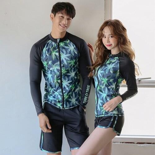 Mens Womens Rash Guard set of 3pcs UPF 50+ Zip Front Long Sleeve Swim Top & Bottom Rashguard Padded Swimsuit Sun UV Protection