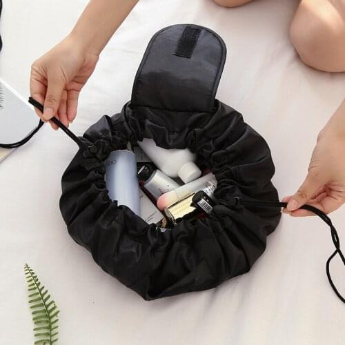 Cosmetic Bag Travel Women Drawstring Makeup Black Organizer Beauty Storage Pouch Portable Toiletry Toiletry Beauty Brush Case