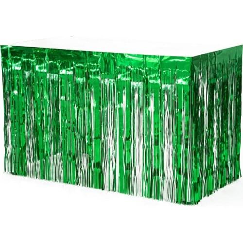 Summer Tropical Party Metallic Fringe Tassel Foil Tinsel Green Gold Silver Luau Birthday Party Anniversary Table Decoration