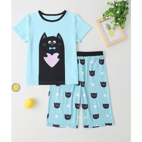 YOYOSHOW Summer new boys' pajamas suit comfortable & fashionable boys' T-shirt pajamas suit 4-9 years old boys' pajamas set