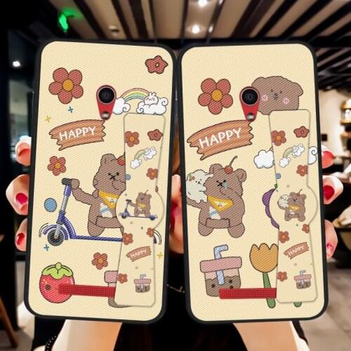 3D Matte Wristband Cases For Asus Zenfone Max Pro M2 ZB631KL ZB633KL Bear Cute Bracket Cover For Asus 5Z ZE620KL ZS620KL