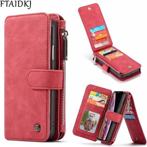 Multifunction Leather Wallet Filp Case For iPhone XS Max XR X 7 6 6S 8 Plus 5S SE 5 For Samsung S10e S8 S9 Note 8 9 S7 Edge Bag
