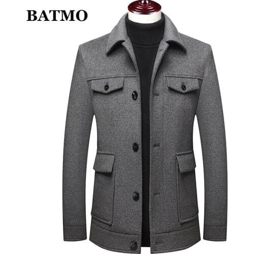 BATMO 2020 new arrival autumn&winter high quality wool thicked jackets men,mens wool coat ,plus-size M-5XL,M72001