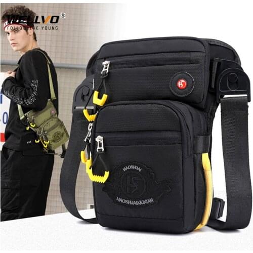 Men Waterproof Nylon Fashion Waist Bags Male Outdoor Tactical Leg Bag Anti-Theft Chest Bag Travel Crossbody Shoulder Bag XA671ZC