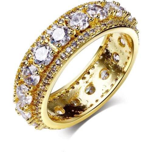 New Luxury Wedding Ring for Women Gold-color Wedding band Made with AAA cubic zirconia Lead Free Drop Shipping cz rings