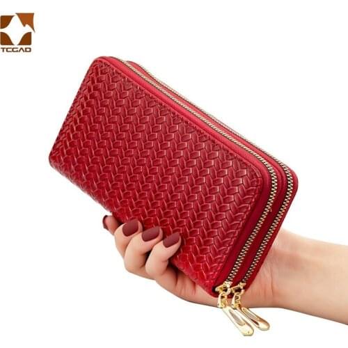 New Purse Patent Leather Womens Wallets Fallow Long Ladies Double Zipper Wallet Clutch Bag Design Purse Wallet For Women Purses