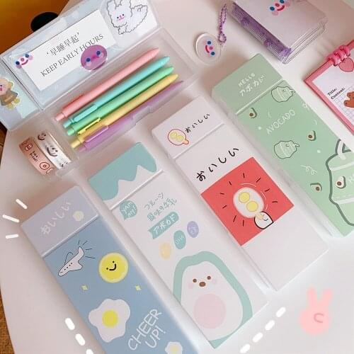 Creative stationery box large capacity simple transparent frosted pencil case male and female pupils plastic pencil case