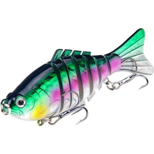 PHAT FISH Bionic Multi-sections Swim Hard Bait 10cm/15.6g Artificial Multi Jointed Wobbler Rotating Trolling Crank Lure