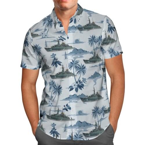 Warship 3D Beach Breathable Hawaii Summer 2021 Shirt Short Sleeve Shirt Streetwear Oversized Chemise Hombre Blusa Masculina-52