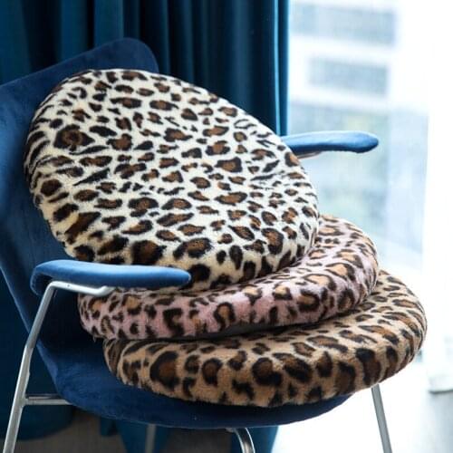Leopard Print Plush Cushion Autumn and Winter Thickening Warm Cushions Memory Foam Home Tatami Cushion