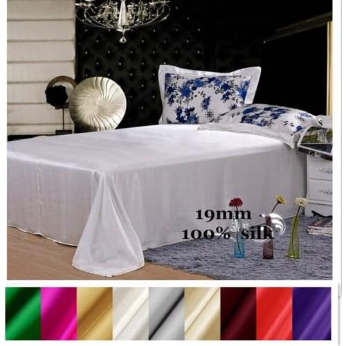 Silk Flat Sheet 1pc 100% Mulberry Silk 19mm Multicolor Solid Color Custom order is acceptable ls0114-19001