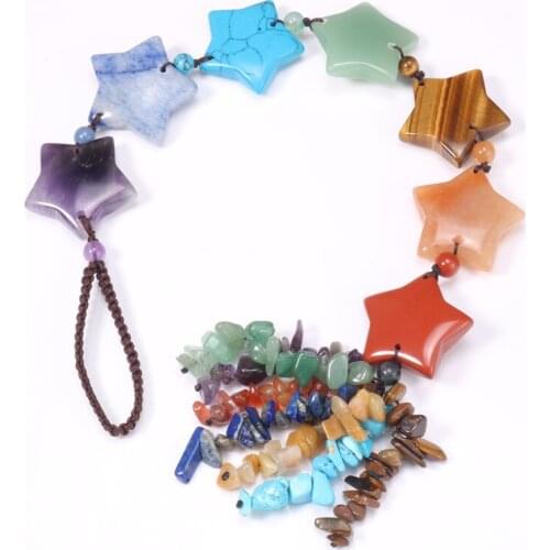 FYJS Unique Many Color Star Point Crystal Stone Pendant with Irregular Shape Tassels Transfer Lucky Gift Jewelry
