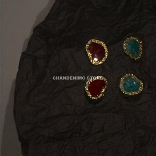 Retro Fine Flash Earrings Temperament Hong Kong Style Wild Small Geometric Niche Alloy Earrings Net Red Party Jewelry