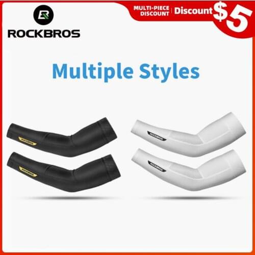 ROCKBROS Cycling Sleeves Bicycle Ice Silk Sleeves Men Wom Sunscreen Anti-UV Arm Sleeve Spring Sunmmer Basketball Sleeves Warmers