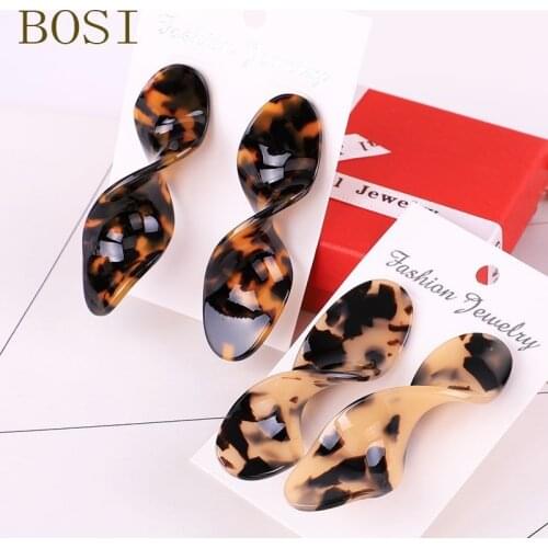 Acrylic Earrings 2019 Women long Earring Acetate Bohemian leopard Pendant Statement Fashion Snake luxury Jewelry New Boho BOSI
