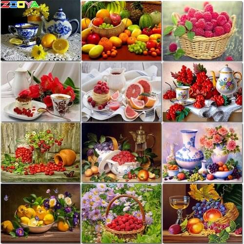 5d Diy Diamond Painting Kit Full Drill Resin Still Life Full Circular Diamond Embroidery Fruit Diamond Painting Home Decor Gift