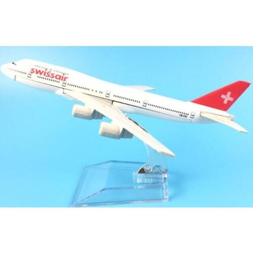 1:400 plane model B747 Swiss aviation aircraft B747 Metal simulation airplane model for kid toys Christmas gift