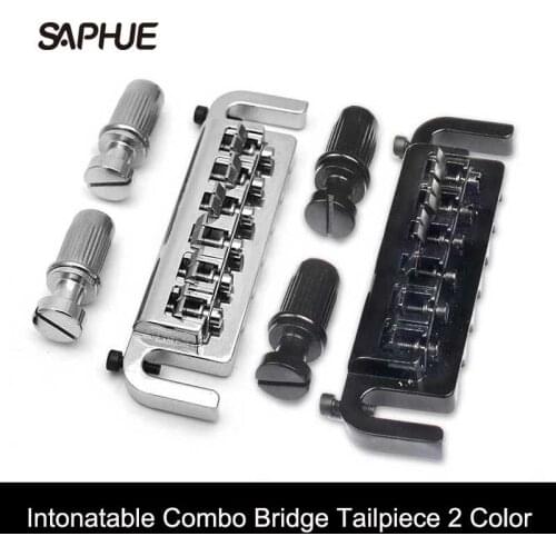 Intonatable Combo Guitar Bridge Tailpiece for Solid-body Electric Guitar Chrome/Black