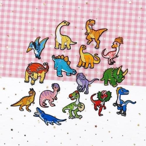1Pcs Animal Dinosaur Embroidery Sew On Patches Sewn Applique Badge Craft Embroidered DIY For Clothes Trousers Clothing Sticker