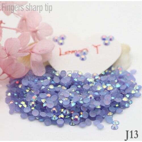 2017 Fingers Sharp Tip 1000pcs 3mm Milk Jelly beads nail art Light Purple AB flat nail DIY mobile shell decorative diamond J13
