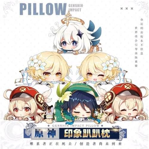 Anime Game Genshin Impact Klee Paimon Cartoon Party Throw Pillow Cosplay Siesta Short Plush Dakimakura Sofa Cushion Xmas Gifts