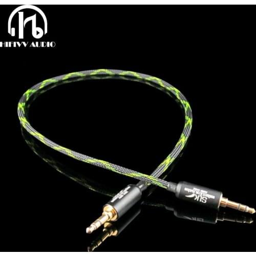 Hifivv audio hi end 3.5mm jack cable 3.5mm to 3.5mm Male plug Line In Car Aux Cable headphone Amplifier