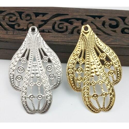 20pcs 38x62mm Filigree Wraps Metal Charms For Embellishment Scrapbook DIY Jewelry Metal Craft Headwear accessories