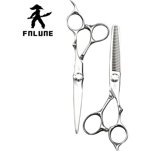 FnLune Tungsten Steel Professional Hair Salon Scissors Cut Barber Accessories Haircut Thinning Shear Hairdressing Tools Scissors