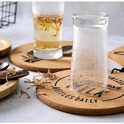 Cup Mat Table Mat Anti-Skidding Pad Coffee Cup Coaster Reusable Wear-resistant Wooden Heat Insulation Round Placemat for Home