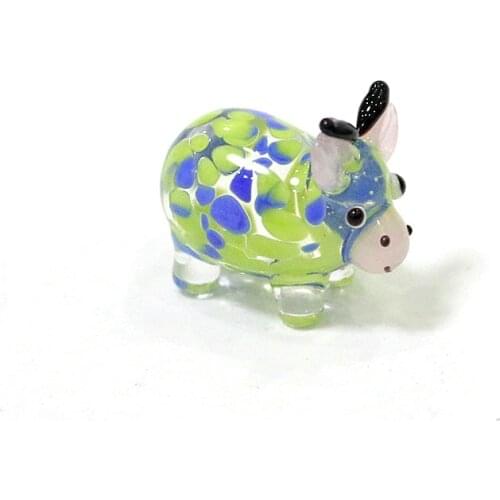 Cute Ox Glass Crafts Fairy Garden Cow Ornaments Mini Bull Figurines Accessories DIY Desktop Kawaii Decor New Year Gifts For Kids