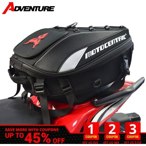 NEW Motorcycle Tail Bag Carbon Fiber Waterproof Reflective Rear Seat Bag Moto Equipment Rainproof Saddle Bag High Capacity