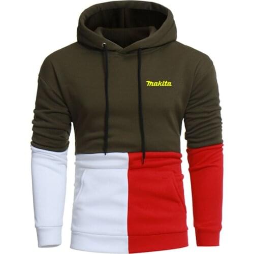 2021 Makita New Brand Mens Spring & Autumn Hoodies Slim Hooded Mens Fashion Warm Put Together Casual Coat Classic Print Tops