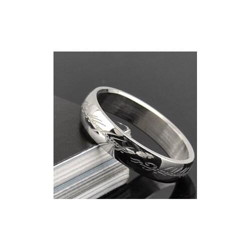 Wedding rings The word carve 316L Stainless Steel finger ring 4mm women jewelry wholesale