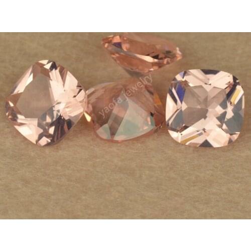Wholesale AAAAA 3x3~15x15mm Cushion Brilliant Cut Lab Created Light Pink Nano Stone Morganite Gems For DIY Ring Surface