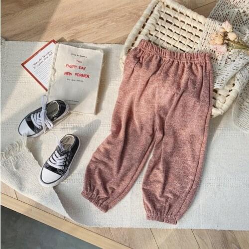 2-8T Toddler Kid Baby Girl Boy Clothes Spring Summer Loose Cotton Pants Elegant Stretch Casual Plain Trousers Home wear