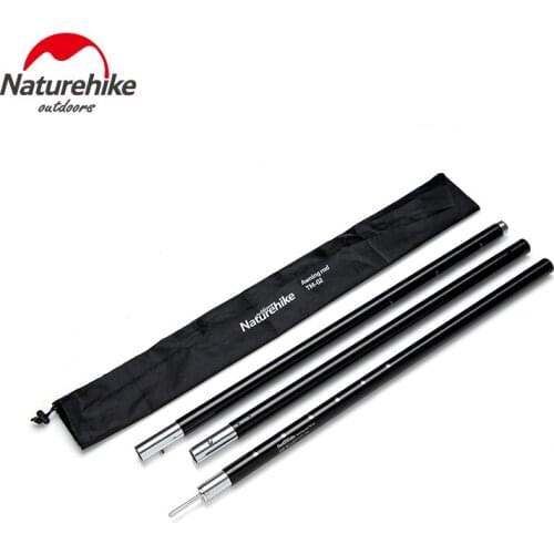 Naturehike 3m Outdoor Camping Trap Aluminium Alloy Support Rod Sun Shelter Telescopic Pole Tent Awning Sunshade Folding Poles