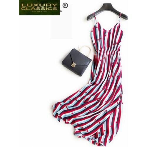 Dress Women Clothes Summer 2021 Boho Chiffon Sexy V Neck Polka Dot Dresses Woman Vintage Elegant Lady Party Maxi Vestidos