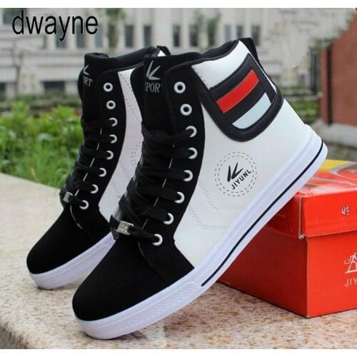 Pop Men Shoes Spring Vogue Boots Shoes Man High Top Shoes Men Lace Up Casual Shoe Chaussure hjm89