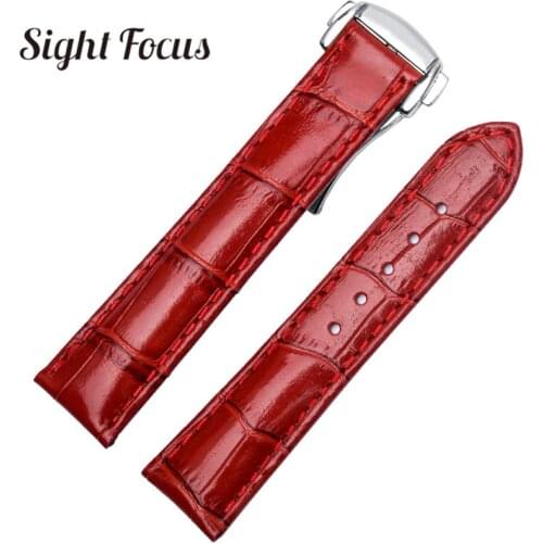 18mm Glossy Womens Leather Watch Band for Omega Watch Strap Ladies Bracelet Purple Red Black Brown White Pink Female Belt Bands