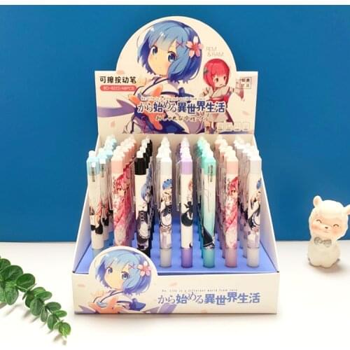 Cartoon Press Erasable Pen Hot Erasable Gel Pen 48 PCS 0.5mm Student Erasable Gel Pen Japanese Stationary Supplies