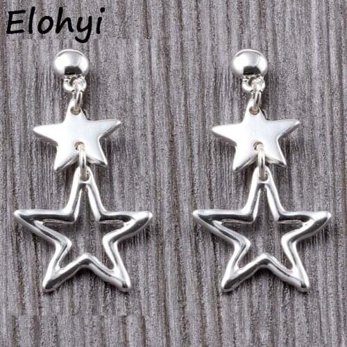 ELOHYI Women Pentagram Statement Eearrings Simple Alloy Earring Jewelry Wholesale For Girls For Women Gift Free Shipping