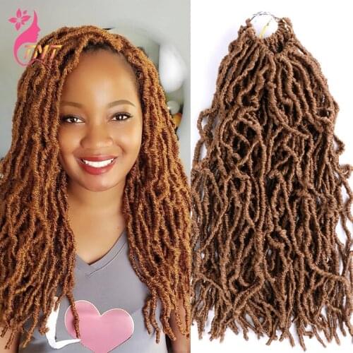 TMT Nu Locs Synthetic Crochet Hair Extension 18 24 Inch Braiding Hair 21 20 Stands Passion Twist Dreadlocks Brown Hair Extension